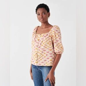Faherty Tops Faherty B Yellowtail Blouse Cali Top Balloon Sleeve